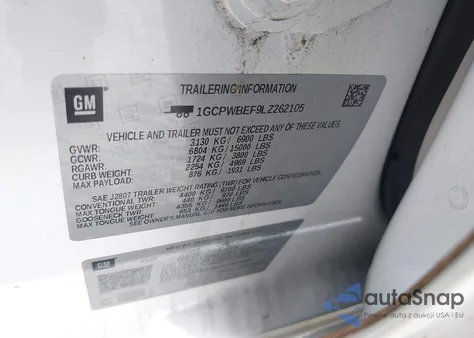 2020 Chevrolet Silverado 1500 2Wd Short Bed Custom from USA, damaged, VIN 1GCPWBEF9LZ262105